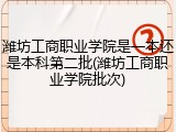 潍坊工商职业学院是一本还是本科第二批(潍坊工商职业学院批次)