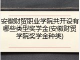 安徽财贸职业学院共开设有哪些类型奖学金(安徽财贸学院奖学金种类)