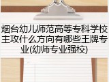 烟台幼儿师范高等专科学校主攻什么方向有哪些王牌专业(幼师专业强校)