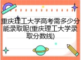 重庆理工大学高考需多少分能录取呢(重庆理工大学录取分数线)