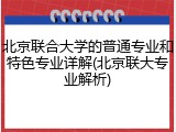 北京联合大学的普通专业和特色专业详解(北京联大专业解析)
