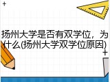 扬州大学是否有双学位，为什么(扬州大学双学位原因)