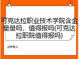 可克达拉职业技术学院含金量量吗，值得报吗(可克达拉职院值得报吗)