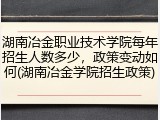 湖南冶金职业技术学院每年招生人数多少，政策变动如何(湖南冶金学院招生政策)