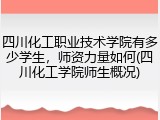 四川化工职业技术学院有多少学生，师资力量如何(四川化工学院师生概况)
