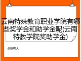 云南特殊教育职业学院有哪些奖学金和助学金呢(云南特教学院奖助学金)