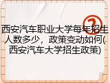 西安汽车职业大学每年招生人数多少，政策变动如何(西安汽车大学招生政策)