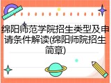 绵阳师范学院招生类型及申请条件解读(绵阳师院招生简章)