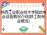 陕西工业职业技术学院的专业设置概况介绍(陕工院专业概览)