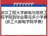 武汉工程大学邮电与信息工程学院到毕业要花多少学费(武工大邮电学院学费)