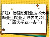 浙江广厦建设职业技术大学毕业生就业大致去向如何(广厦大学就业去向)