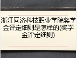浙江同济科技职业学院奖学金评定细则是怎样的(奖学金评定细则)