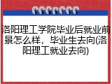 洛阳理工学院毕业后就业前景怎么样，毕业生去向(洛阳理工就业去向)