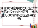 湖北黄冈应急管理职业技术学院有没有就业指导，好就业吗(黄冈职院就业指导情况)
