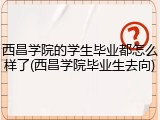 西昌学院的学生毕业都怎么样了(西昌学院毕业生去向)