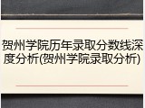 贺州学院历年录取分数线深度分析(贺州学院录取分析)