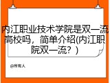 内江职业技术学院是双一流高校吗，简单介绍(内江职院双一流？)