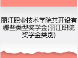 丽江职业技术学院共开设有哪些类型奖学金(丽江职院奖学金类别)
