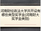 河南财经政法大学共开设有哪些类型奖学金(河南财大奖学金类别)
