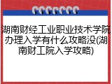 湖南财经工业职业技术学院办理入学有什么攻略没(湖南财工院入学攻略)
