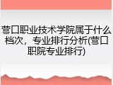 营口职业技术学院属于什么档次，专业排行分析(营口职院专业排行)