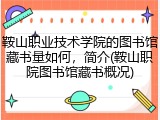 鞍山职业技术学院的图书馆藏书量如何，简介(鞍山职院图书馆藏书概况)