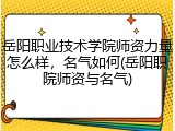 岳阳职业技术学院师资力量怎么样，名气如何(岳阳职院师资与名气)