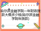 哈尔滨金融学院一年财政拨款大概多少钱(哈尔滨金融学院年拨款)