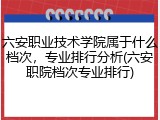 六安职业技术学院属于什么档次，专业排行分析(六安职院档次专业排行)