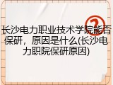 长沙电力职业技术学院能否保研，原因是什么(长沙电力职院保研原因)