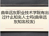曲阜远东职业技术学院有出过什么知名人士吗(曲阜远东知名校友)