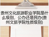 贵州文化旅游职业学院是什么级别，公办还是民办(贵州文旅学院性质级别)