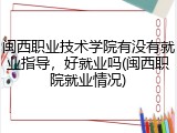 闽西职业技术学院有没有就业指导，好就业吗(闽西职院就业情况)