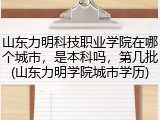 山东力明科技职业学院在哪个城市，是本科吗，第几批(山东力明学院城市学历)