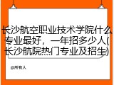 长沙航空职业技术学院什么专业最好，一年招多少人(长沙航院热门专业及招生)