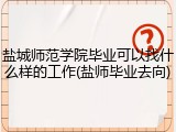 盐城师范学院毕业可以找什么样的工作(盐师毕业去向)