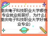 重庆电子科技职业大学哪些专业就业前景好，为什么(重庆电子科技职业大学好就业专业)