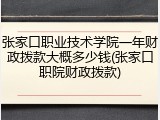 张家口职业技术学院一年财政拨款大概多少钱(张家口职院财政拨款)