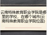 云南特殊教育职业学院是哪里的学校，在哪个城市(云南特殊教育职业学院位置)
