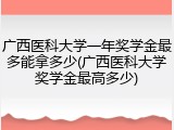 广西医科大学一年奖学金最多能拿多少(广西医科大学奖学金最高多少)