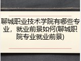 聊城职业技术学院有哪些专业，就业前景如何(聊城职院专业就业前景)