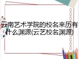 云南艺术学院的校名来历有什么渊源(云艺校名渊源)