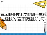 宣城职业技术学院哪一年成立建校的(宣职院建校时间)
