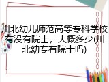 川北幼儿师范高等专科学校有没有院士，大概多少(川北幼专有院士吗)