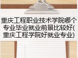 重庆工程职业技术学院哪个专业毕业就业前景比较好(重庆工程学院好就业专业)