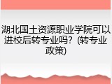 湖北国土资源职业学院可以进校后转专业吗？(转专业政策)