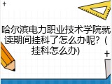 哈尔滨电力职业技术学院就读期间挂科了怎么办呢？(挂科怎么办)