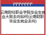 云南财经职业学院毕业生就业大致去向如何(云南财职毕业生就业去向)
