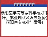 濮阳医学高等专科学校好不好，就业现状及发展趋势(濮阳医专就业与发展)