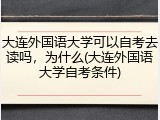 大连外国语大学可以自考去读吗，为什么(大连外国语大学自考条件)